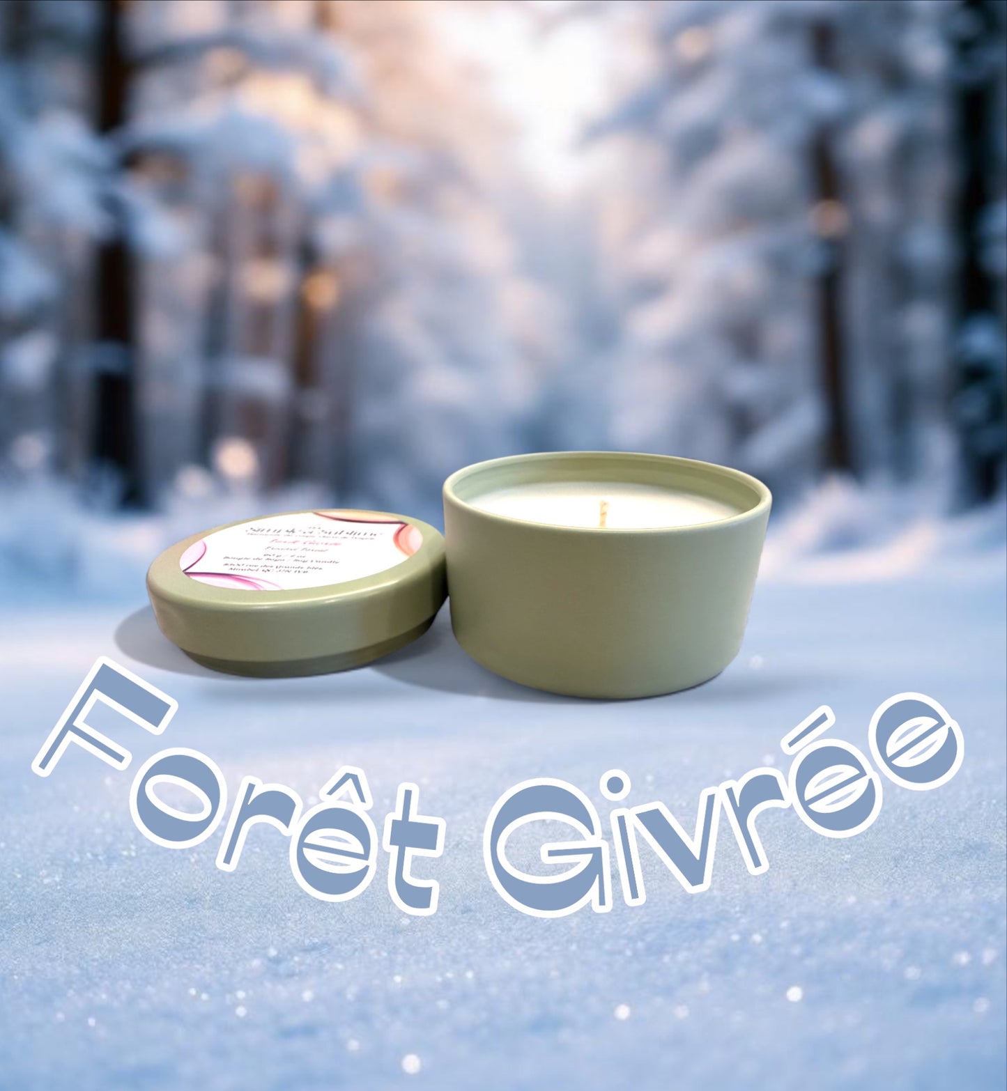 Bougie Forêt Givrée aux huiles essentielles petit format 60g